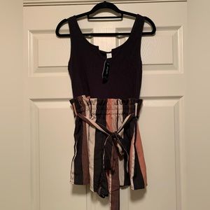 NWT Black, Pink & Tan Summer Romper - size XL